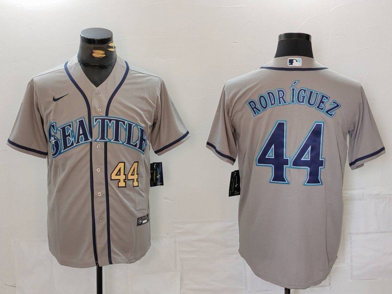 Men Seattle Mariners #44 Rodr iguez Grey Game 2024 Nike MLB Jersey style 1